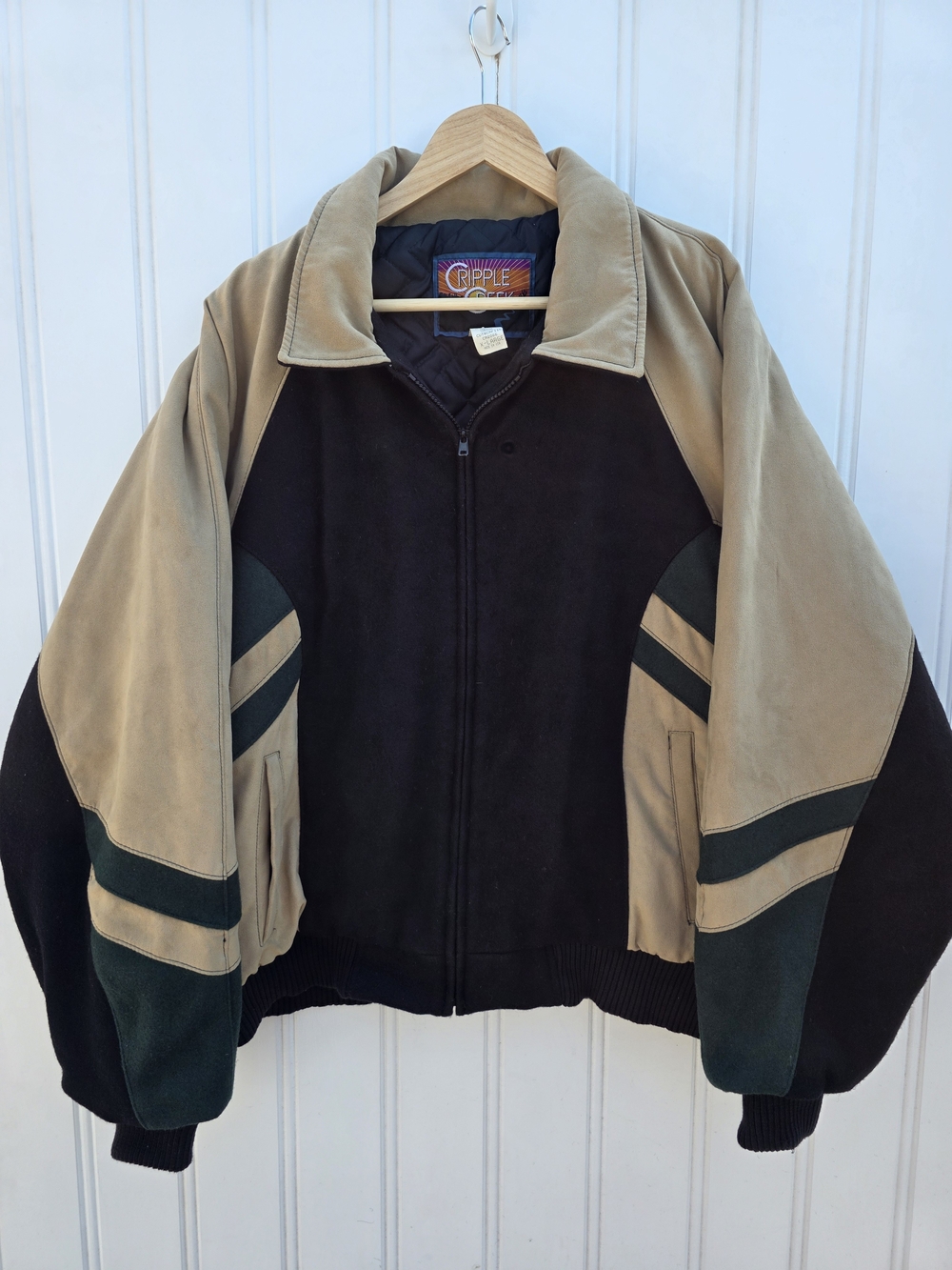 Vintage Cripple Creek Southwestern Style Colorblocked Bomber Western Jacket XL